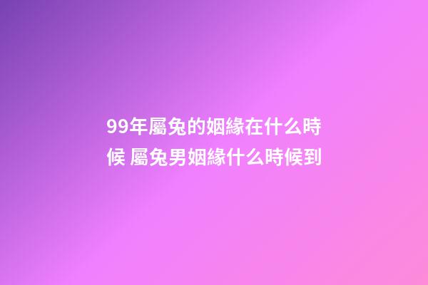 99年屬兔的姻緣在什么時候 屬兔男姻緣什么時候到-第1張-觀點-玄機派